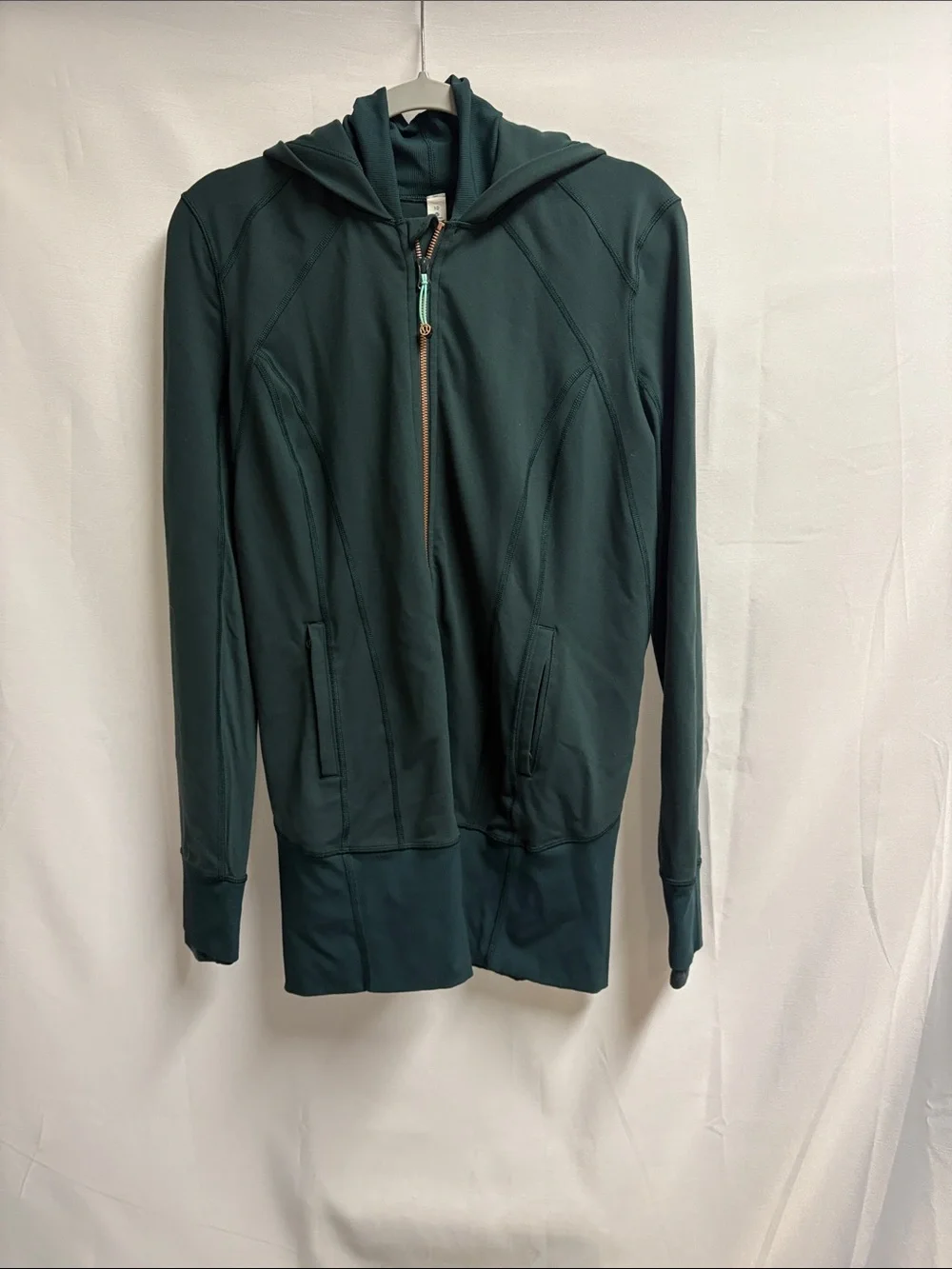Lululemon Daily Practice Jacket Full Zip Hoodie Dark Fuel Green Size 10
